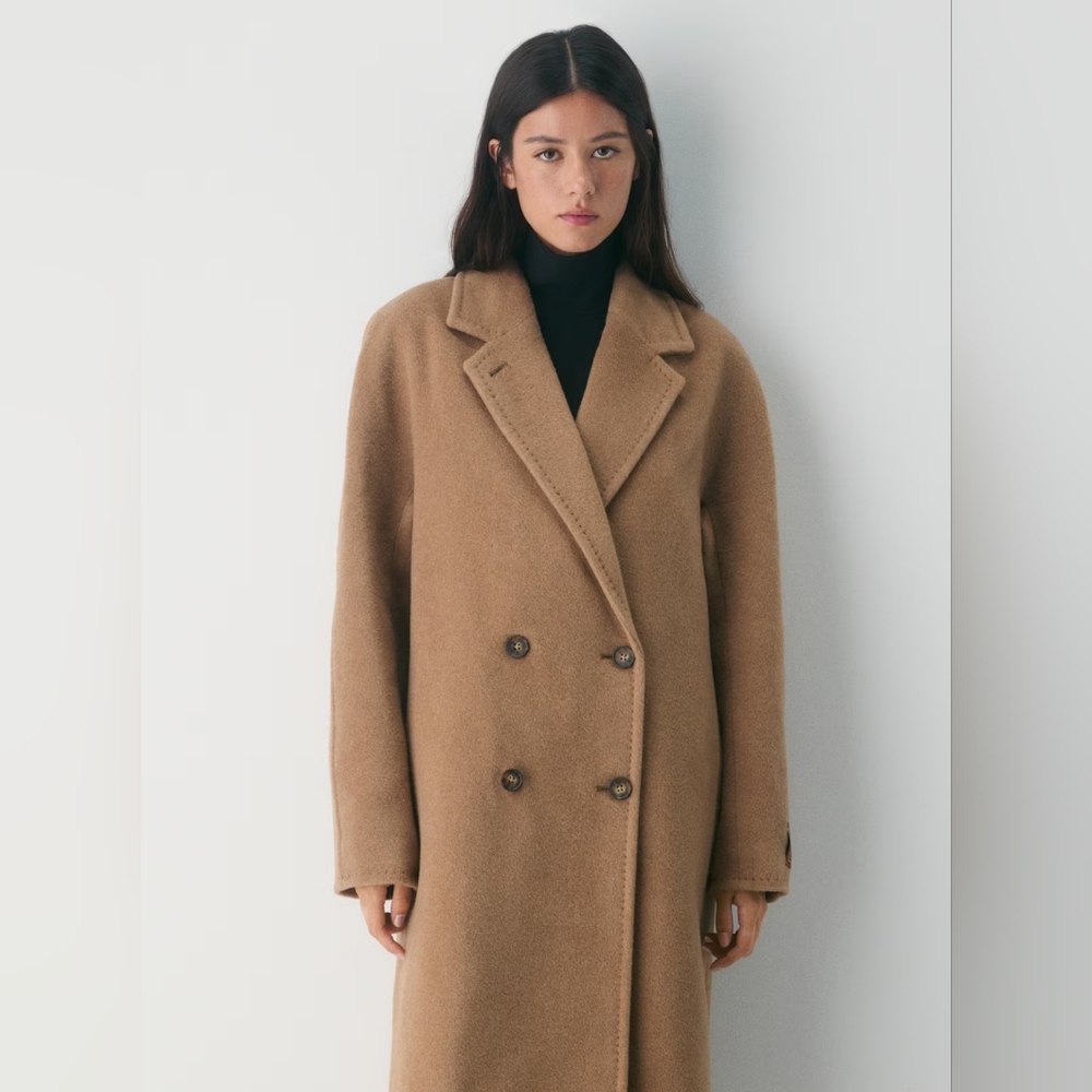 Babaton Slouch Coat in Cocoa Sand Size 2